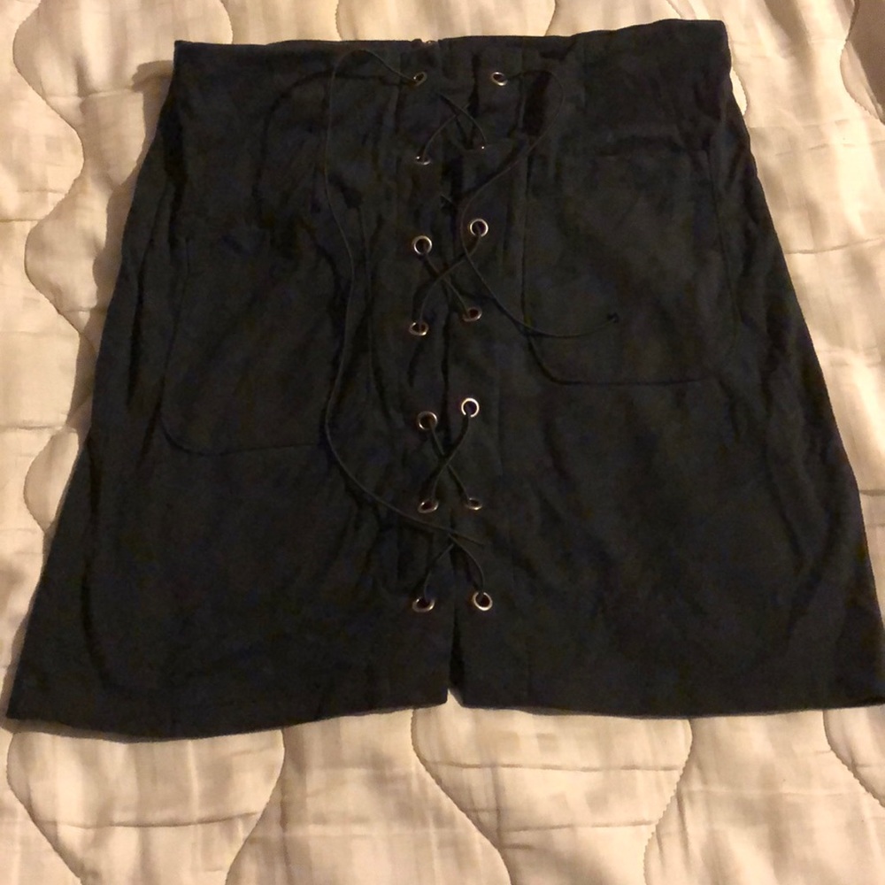 Black Velvet Laced Up Skirt  🖤